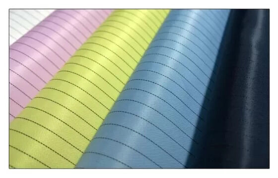 5mm Strin Esd Clothing Material Grid 7 Streak Cleanroom Fabric Carbon Fiber