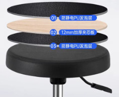 ESD Polyurethane Casters ESD Cleanroom Chair για βιομηχανικά ηλεκτρονικά εξαρτήματα και σωλήνες συσκευασίας