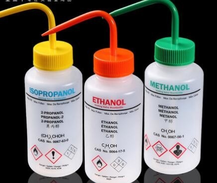 500ml χημικό προσημειωμένο μπουκάλι όγκου, LDPE IPA καμμμένο μπουκάλι στόμα πλυσίματος