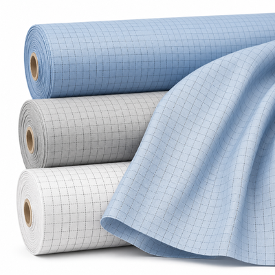 Καθαρό δωμάτιο ESD Twill ύφασμα 110g/m2 10E5-10E9 Ωμ για αντιστατικά εργασιακά ρούχα